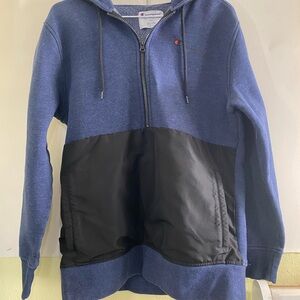 Champion Blue and Black Zip Up Sweater